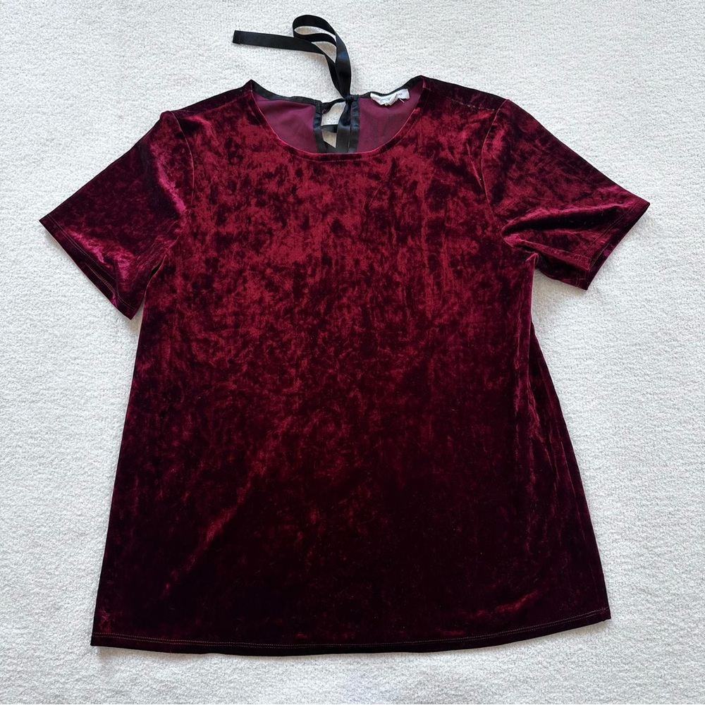 Beachlunchlounge Red Velvet Short Sleeve Top